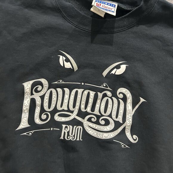 Vintage Rougaroux Rum Sweatshirt Mens XL Black Graphic Crewneck Alcohol 90s - Picture 3 of 7